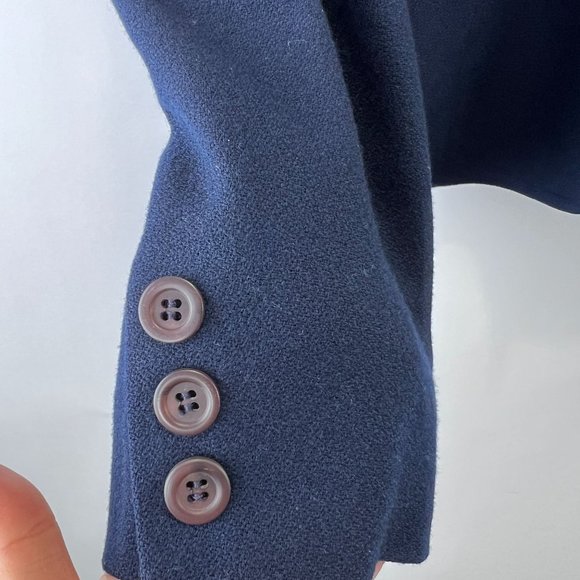 Vintage Pendleton Wool Blazer Navy Blue Coat 1 button Jacket Women Suit Size 14 - Picture 5 of 13